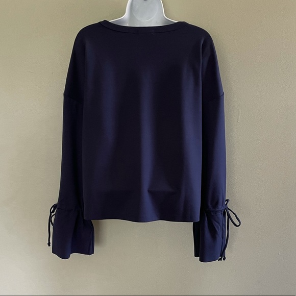 Halogen Cinched Tie Cuff Sweatshirt in Navy NWOT - Picture 4 of 5